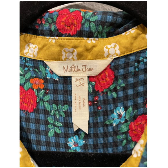 MATILDA JANE Fa La La Gingham Floral Shirt Mini Dress - Picture 4 of 10